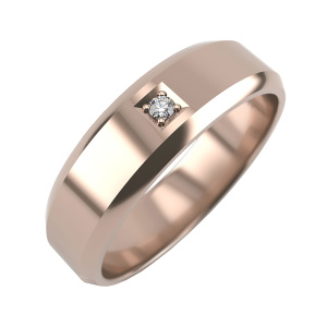 Кольцо из золота 585 пробы с бриллиантом GRAF КОЛЬЦОВ Л-31-1бр/к