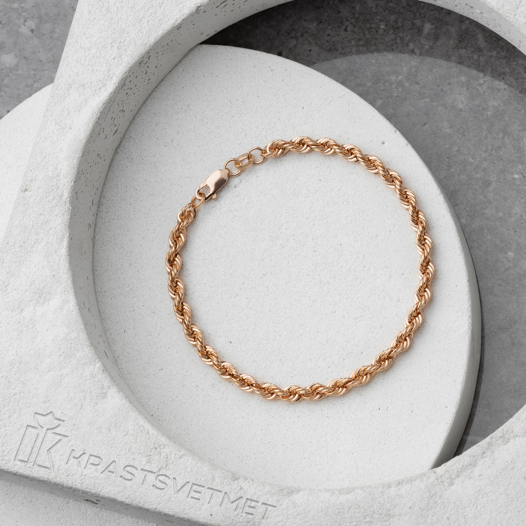 Браслет из золота 585 пробы KRASTSVETMET НБ 12-099 d.0.70 Золото 585 пр.