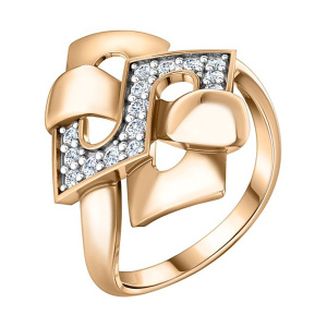 Кольцо из золота 585 пробы с фианитом SANIS 08-118379