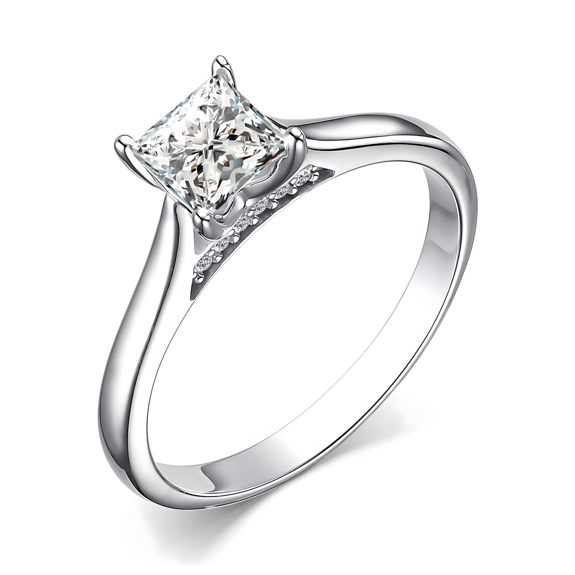 Кольцо из серебра 925 пробы с фианитом АЛЬКОР 01-3649/00СВ-00 Серебро 925 пр.