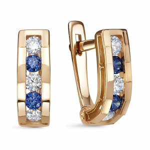 Серьги из золота 585 пробы с фианитом DEL'TA 1204292