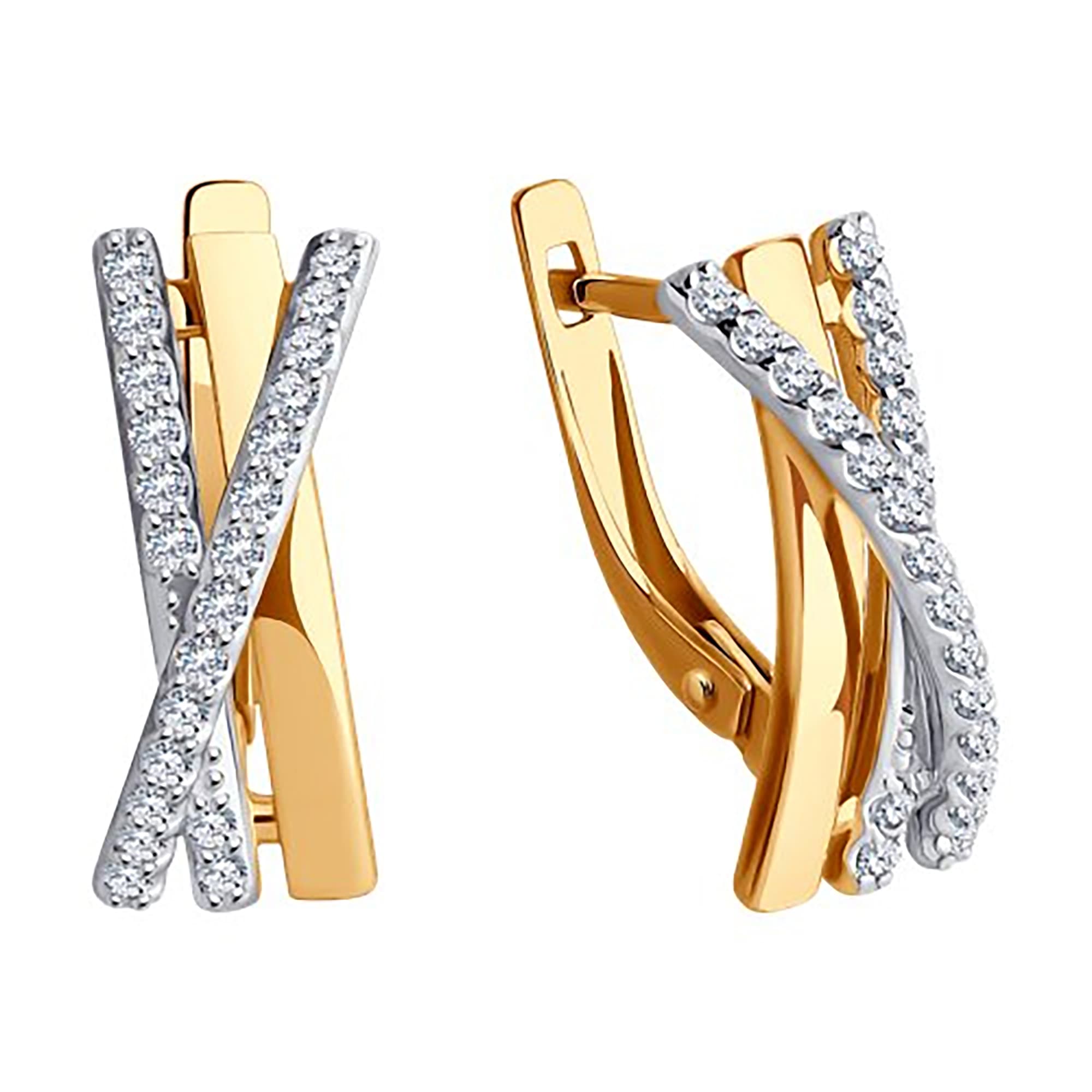 Серьги из золота 585 пробы с фианитом SOKOLOV 51-120-02161-1 Золото 585 пр.