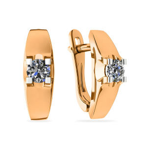 Серьги из золота 585 пробы с фианитом SANIS 01-216745