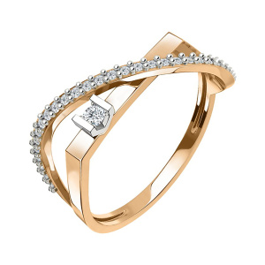 Кольцо из золота 585 пробы с фианитом SANIS 01-118669