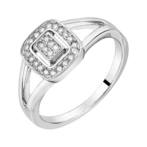Кольцо из серебра 925 пробы с фианитом JUVEDEL КЛ-11782М