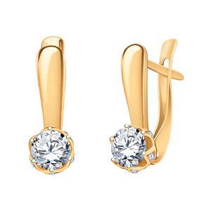 Серьги из золота 585 пробы с фианитом ATOLL 20675