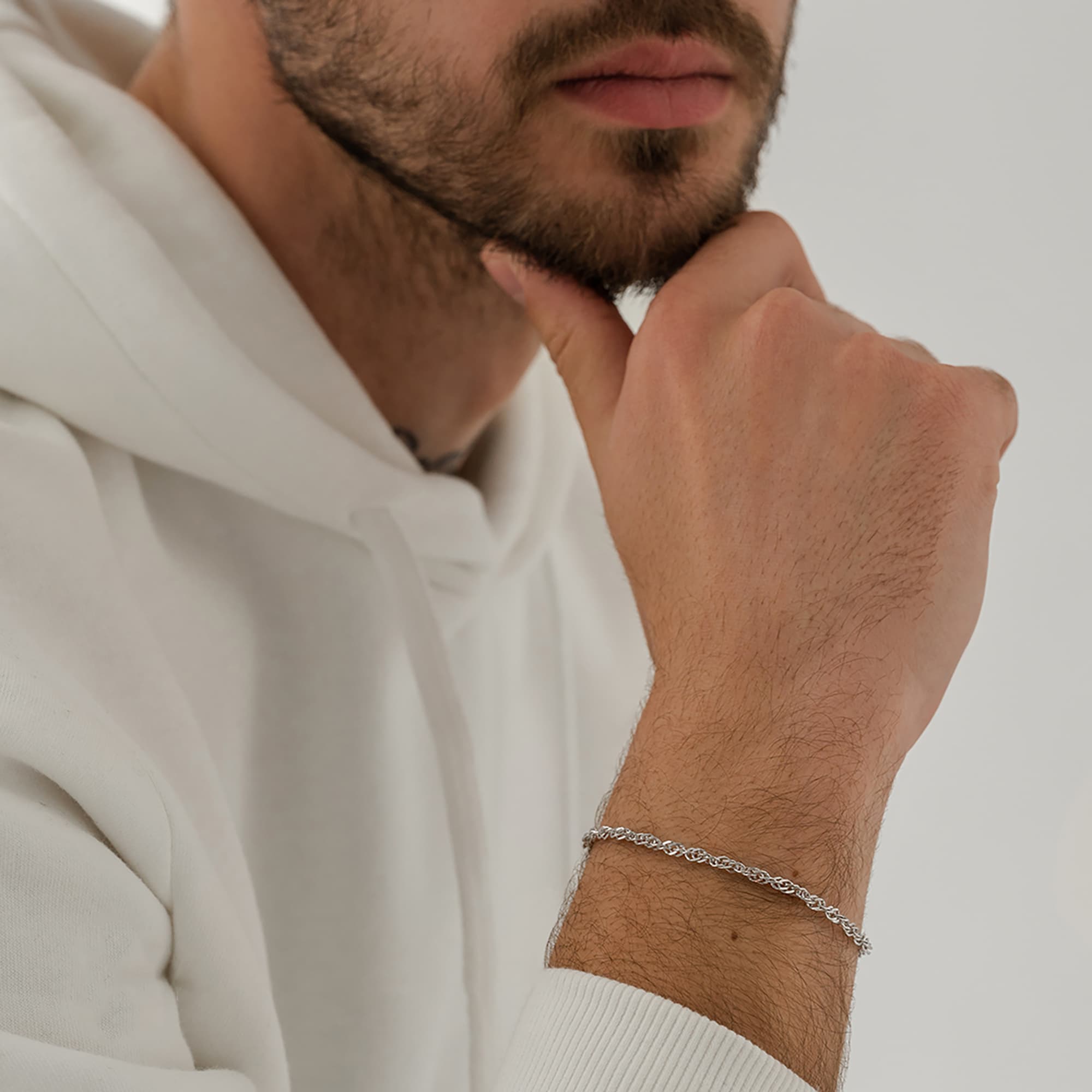 Браслет из серебра 925 пробы KRASTSVETMET НБ 22-028Ю-3 d.0,60 Серебро 925 пр.