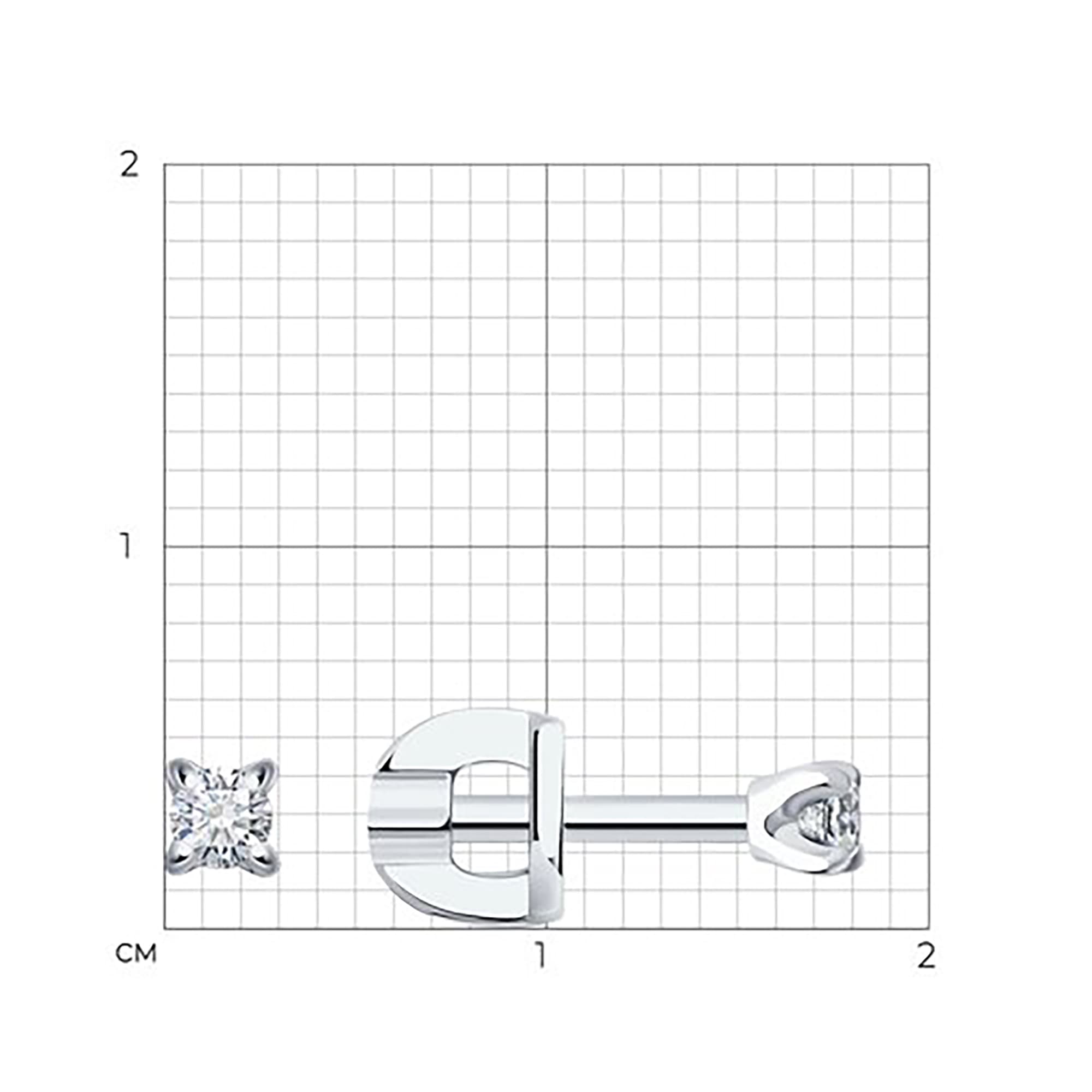 Серьги из золота 585 пробы с фианитом SOKOLOV 022208 Золото 585 пр.