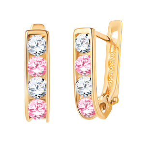 Серьги из золота 585 пробы с фианитом ATOLL 20623с5