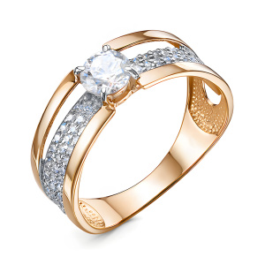 Кольцо из золота 585 пробы с фианитом DEL'TA 1102834