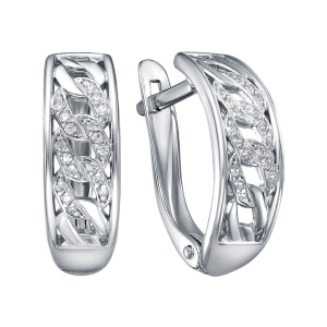 Серьги из серебра 925 пробы с фианитом SALAKATOV 221-10-075