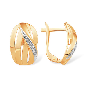 Серьги из золота 585 пробы с фианитом EFREMOV С13219865