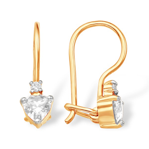 Серьги из золота 585 пробы с фианитом EFREMOV С13217815