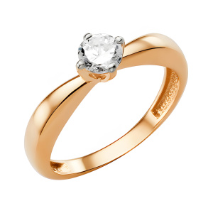 Кольцо из золота 585 пробы с фианитом DINASTIA 009811-3101
