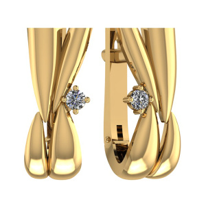 Серьги из золота 585 пробы с фианитом SANIS 08-219028