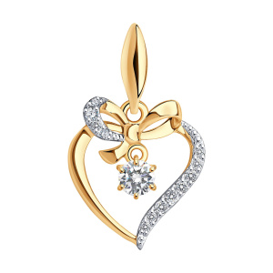 Кулон из золота 585 пробы с фианитом SOKOLOV 034797