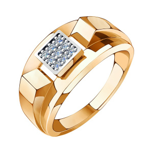 Кольцо из золота 585 пробы с фианитом SANIS 01-118284
