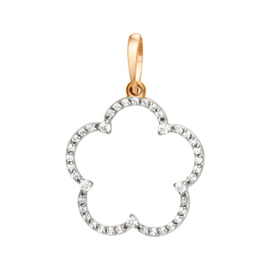 Кулон из золота 585 пробы с фианитом DINASTIA 004203-1102