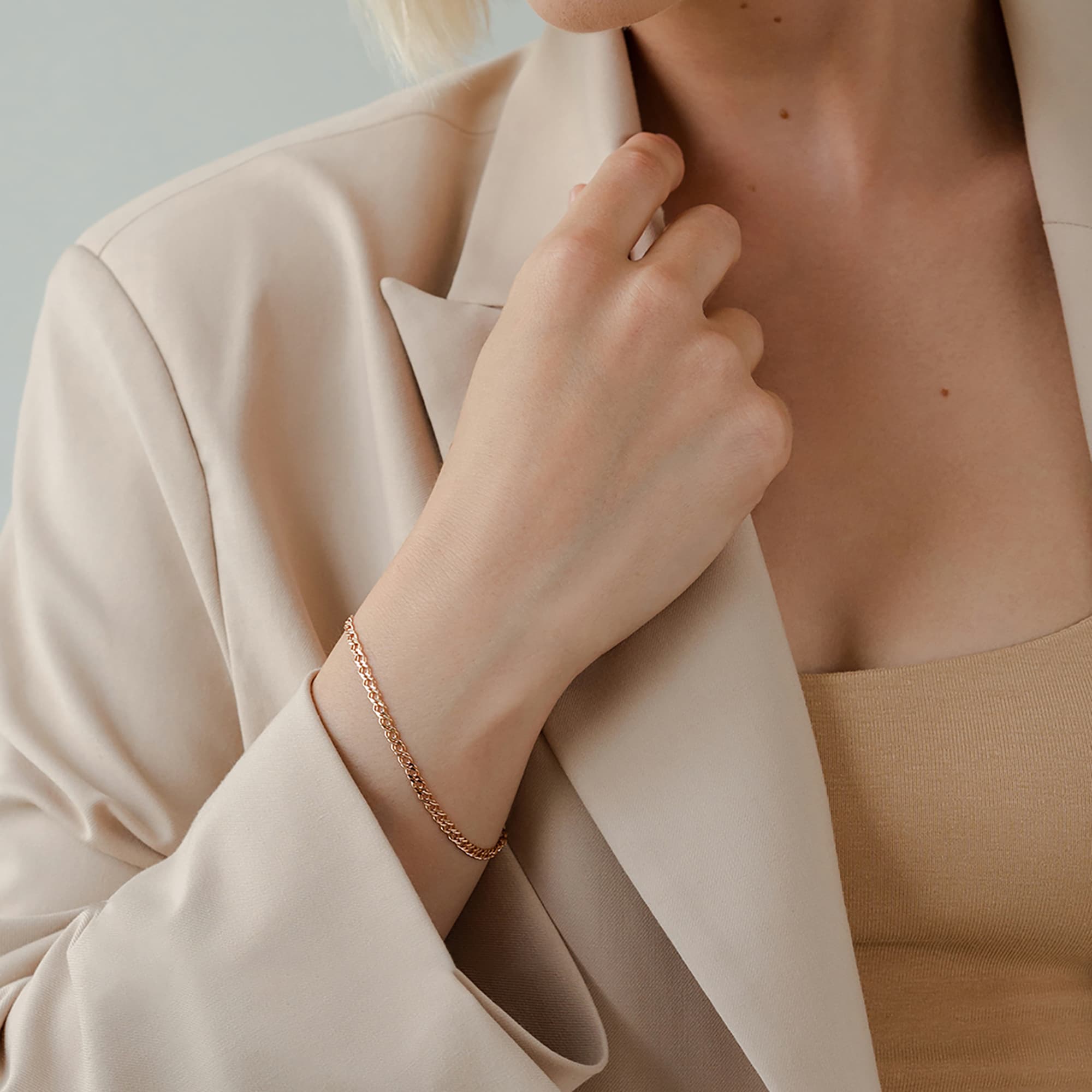 Браслет из золота 585 пробы KRASTSVETMET НБ 12-076 d.0.60 Золото 585 пр.