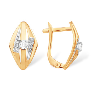 Серьги из золота 585 пробы с фианитом EFREMOV С13219702