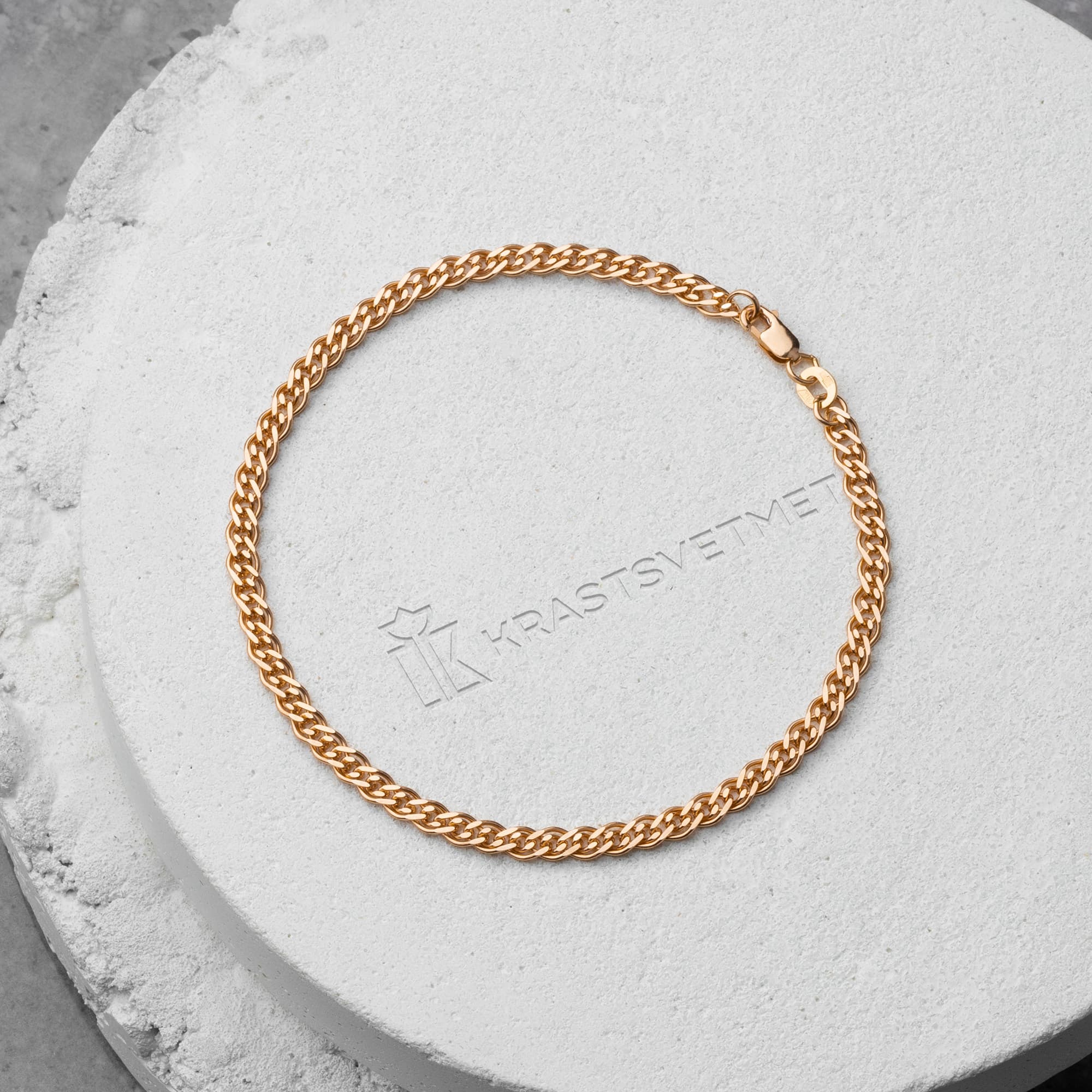 Браслет из золота 585 пробы KRASTSVETMET НБ 12-200ПГ d.0.60 Золото 585 пр.