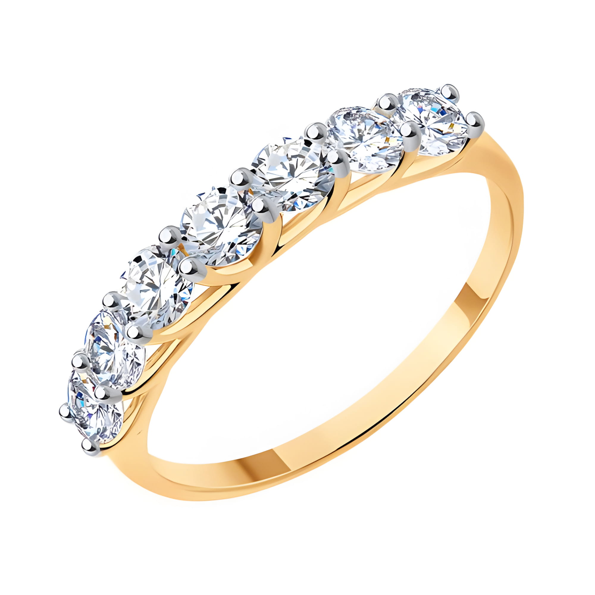 Кольцо из золота 585 пробы с фианитом SOKOLOV 017052 Золото 585 пр.