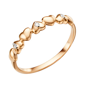 Кольцо из золота 585 пробы с фианитом DINASTIA 006821-1102