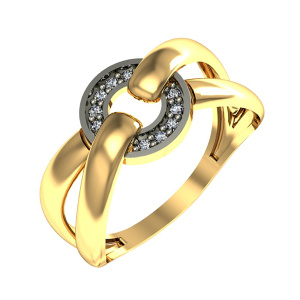 Кольцо из золота 585 пробы с фианитом SANIS 01-118372