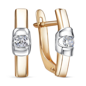 Серьги из золота 585 пробы с фианитом DEL'TA 1203018