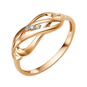 Кольцо из золота 585 пробы с фианитом DINASTIA 013811-1102