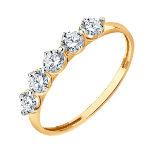 Кольцо из золота 585 пробы с фианитом SOKOLOV 51-110-02785-1