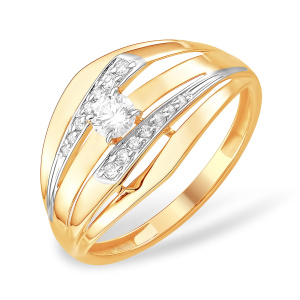 Кольцо из золота 585 пробы с фианитом EFREMOV К13219702