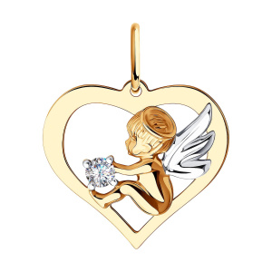 Кулон из золота 585 пробы с фианитом SOKOLOV 51-130-00920-1