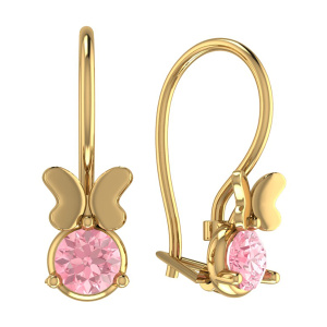 Серьги из золота 585 пробы с фианитом SANIS 01-219244