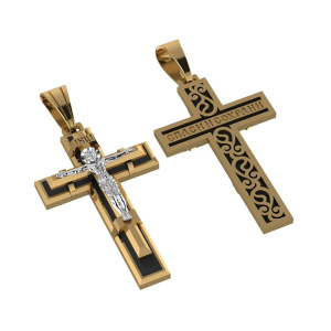 Крест из золота 585 пробы с ониксом SANIS 08-449197