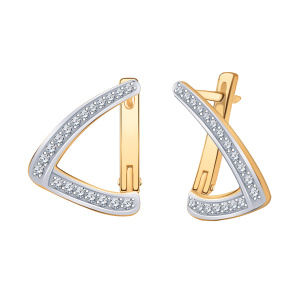 Серьги из золота 585 пробы с фианитом ATOLL 20811