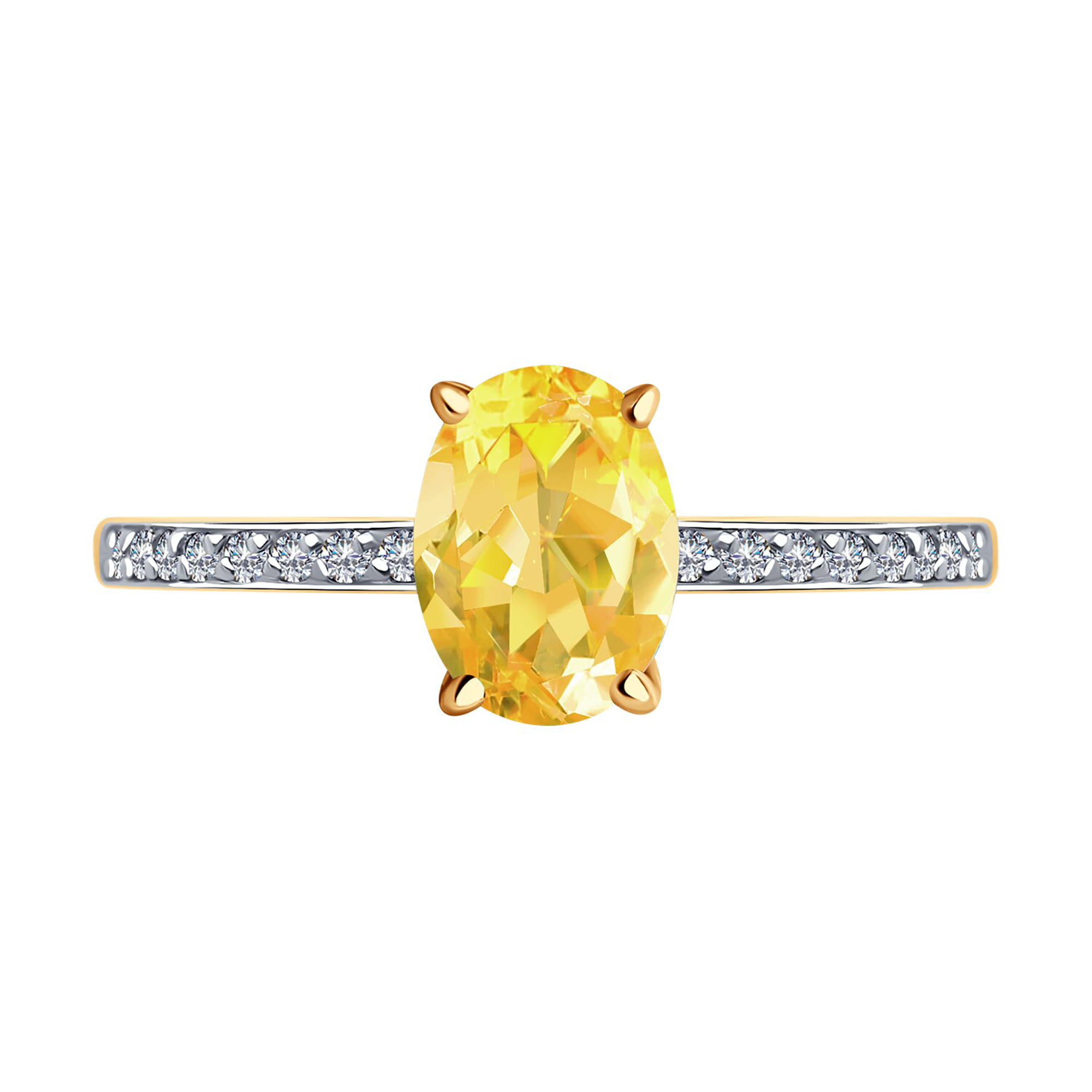 Кольцо из золота 585 пробы с цитрином SOKOLOV 716695 Золото 585 пр.