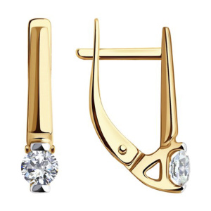 Серьги из золота 585 пробы с фианитом SOKOLOV 51-120-00840-1