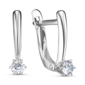 Серьги из золота 585 пробы с фианитом DEL'TA б1201514