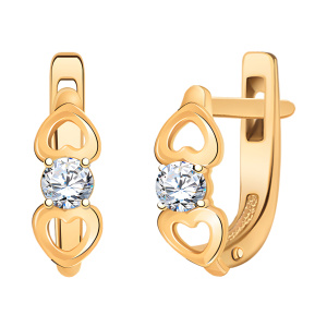 Серьги из золота 585 пробы с фианитом ATOLL 22009