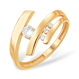 Кольцо из золота 585 пробы с фианитом EFREMOV К10218296