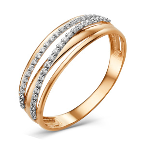 Кольцо из золота 585 пробы с фианитом DINASTIA 015331-1102