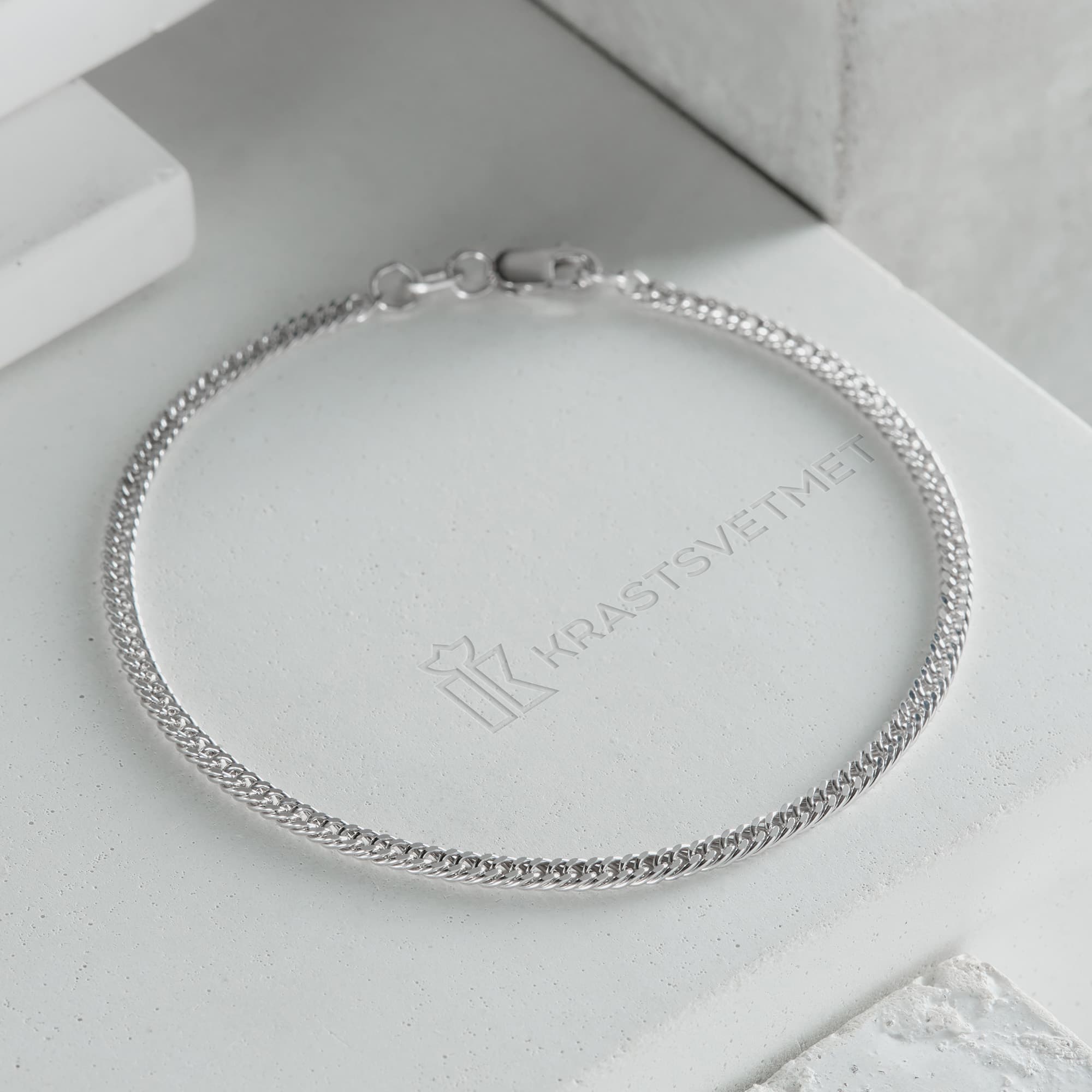 Браслет из серебра 925 пробы KRASTSVETMET НБ 22-023Ю-3 d.0,50 Серебро 925 пр.