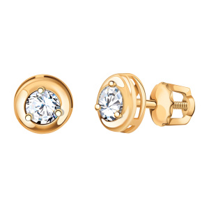 Серьги из золота 585 пробы с фианитом ATOLL 20462