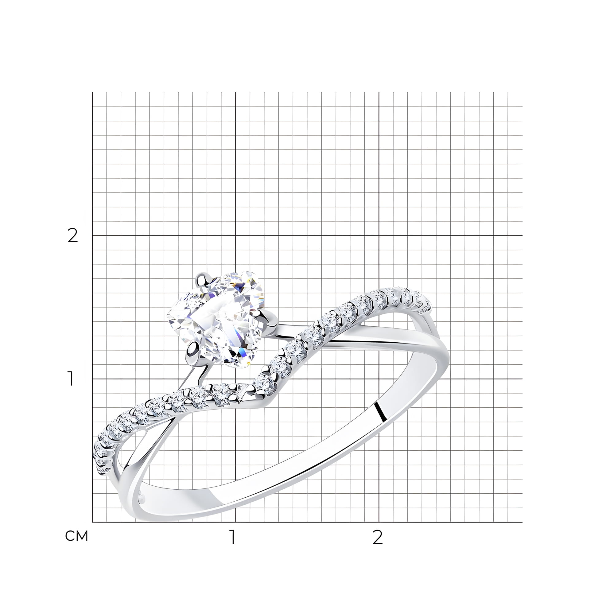 Кольцо из серебра 925 пробы с фианитом SOKOLOV 94011750 Серебро 925 пр.