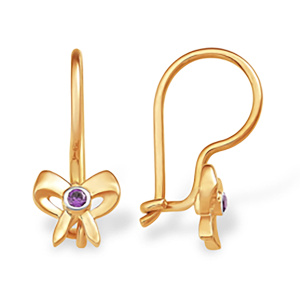 Серьги из золота 585 пробы с фианитом EFREMOV С13215636