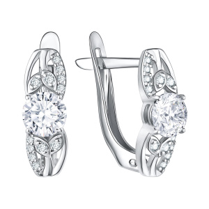 Серьги из серебра 925 пробы с фианитом TALANT 10-72-0001-10190