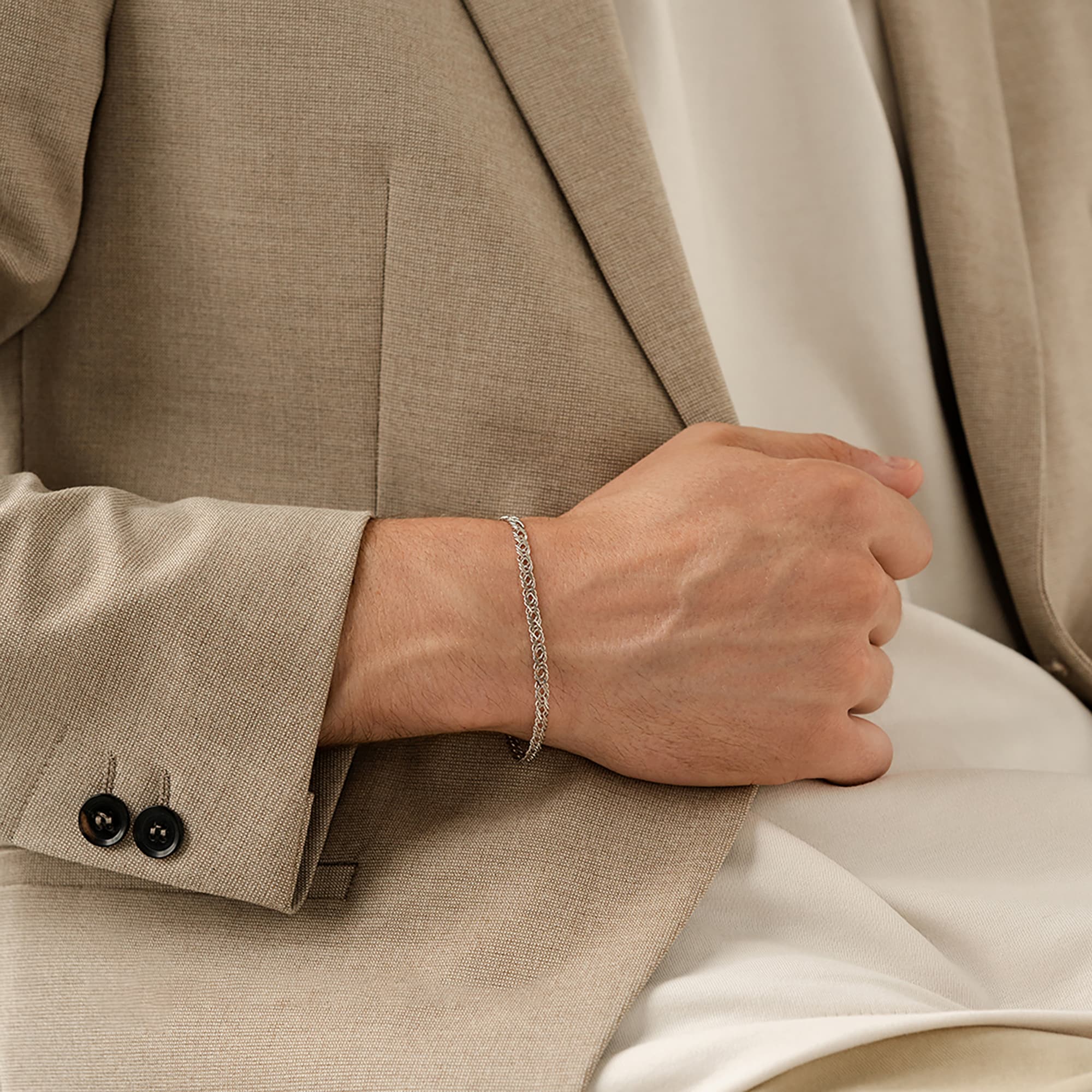 Браслет из серебра 925 пробы KRASTSVETMET НБ 22-203Ю-3 d.0,50 