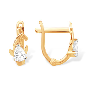 Серьги из золота 585 пробы с фианитом EFREMOV С13218816