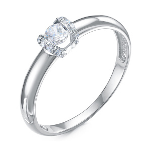 Кольцо из золота 585 пробы с фианитом DEL'TA б1103173